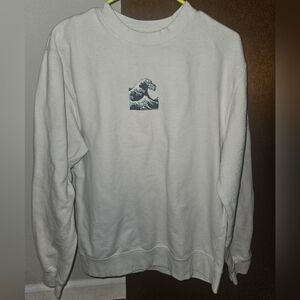 Kimoji by Kim Kardashian White Sweatshirt with Wave Emoji 🌊 size M